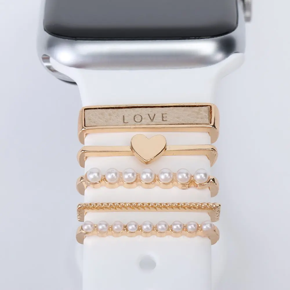 Decoration For Apple watch band Decorative Charms Diamond Jewelry iWatch/Galaxy watch 4/3 Bracelet silicone Strap Accessories