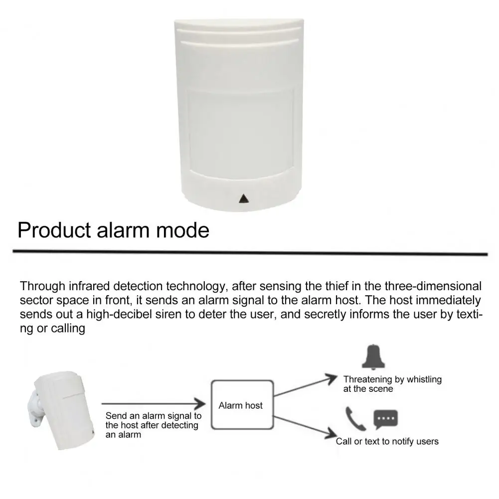 PA-476 Hause Einbrecher Infrarot Sensor Wired Dual-element Infrarot Sonde Wand-montiert Typ PIR Detektor Alarm für Indoor