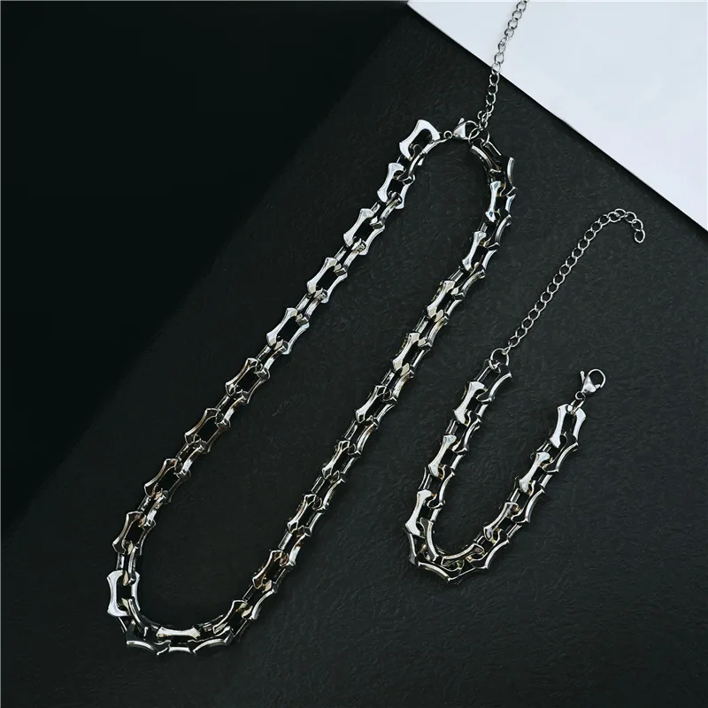 Fashion New Stainless Steel Chain Necklace Men And Women Hip-hop Hardware Chain Thick Necklace Hot Sale