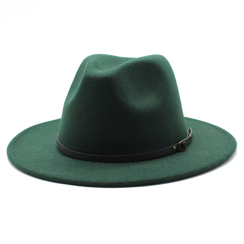 wholesale fedoras hat Panama felt hat for women  jazz hat fedora hat grass green women fedoras  women hats with chains