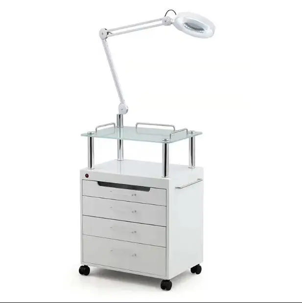 Beauty cart beauty salon trolley disinfection cabinet LED cold light lamp embroidery lamp eyelash and nail instrument tool car