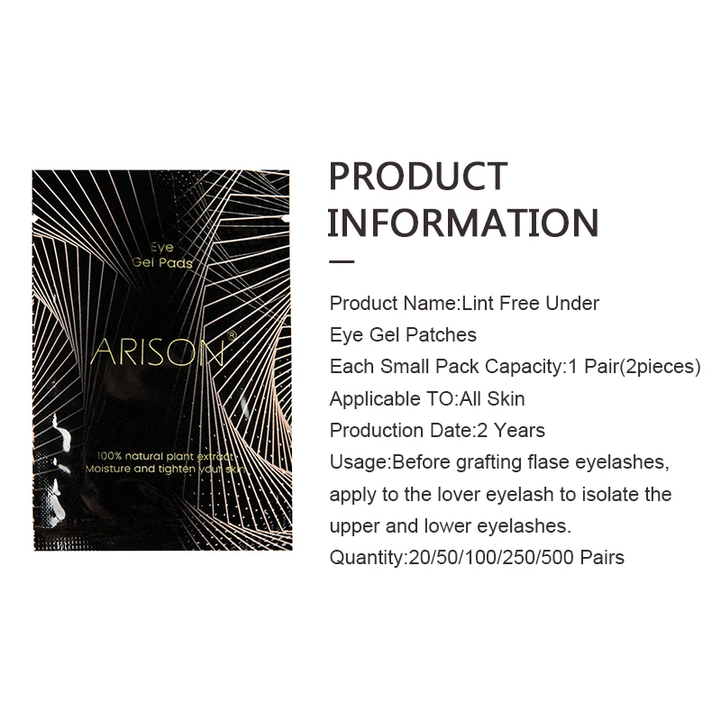 Arison lashes New 50 Pairs Eyelash Extension Under Gel Eye Pads Eye Mask Paper Patches Tips Sticker Mask Pack Make Up Tools