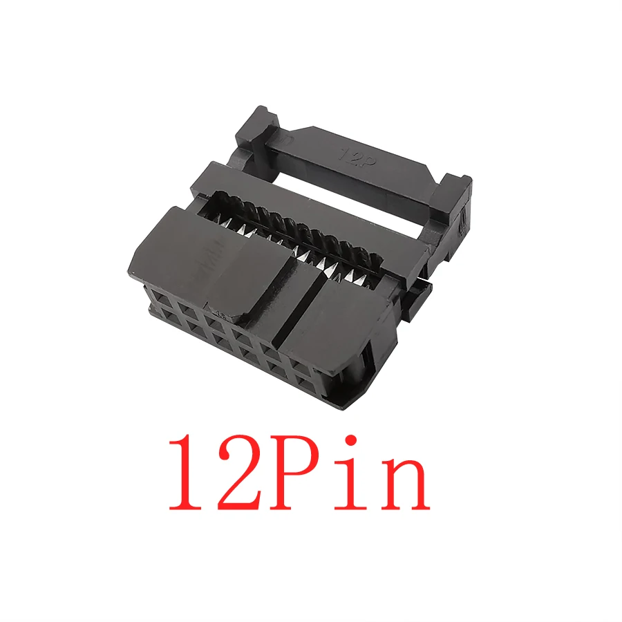 Conector de Cable de cinta, conector hembra IDC, paso de 40/50mm, 6P, 8, 10, 12, 14, 16, 18, 20, 24, 26, 30, 34, 2,54 Pines, 10 piezas