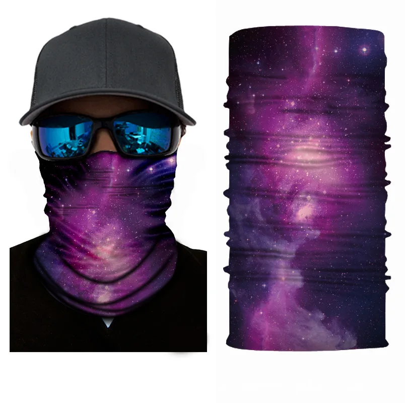 Seamless Balaclava Magic Scarf Neck Face Cover Starry Sky Head Bandanas Shield Headband Headwear Men Women Bicycle шарф