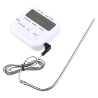 Wireless Digital LCD BBQ Thermometer Probe Digital Cooking Meat Food Oven Thermometer Timer Grilling Smoker BBQ Temperature