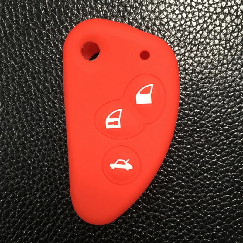 Silicone Rubber Car Key Cover Set Holder For Alfa Romeo 147 166 156 JTD TS GT Flip Folding Key Case Accessories