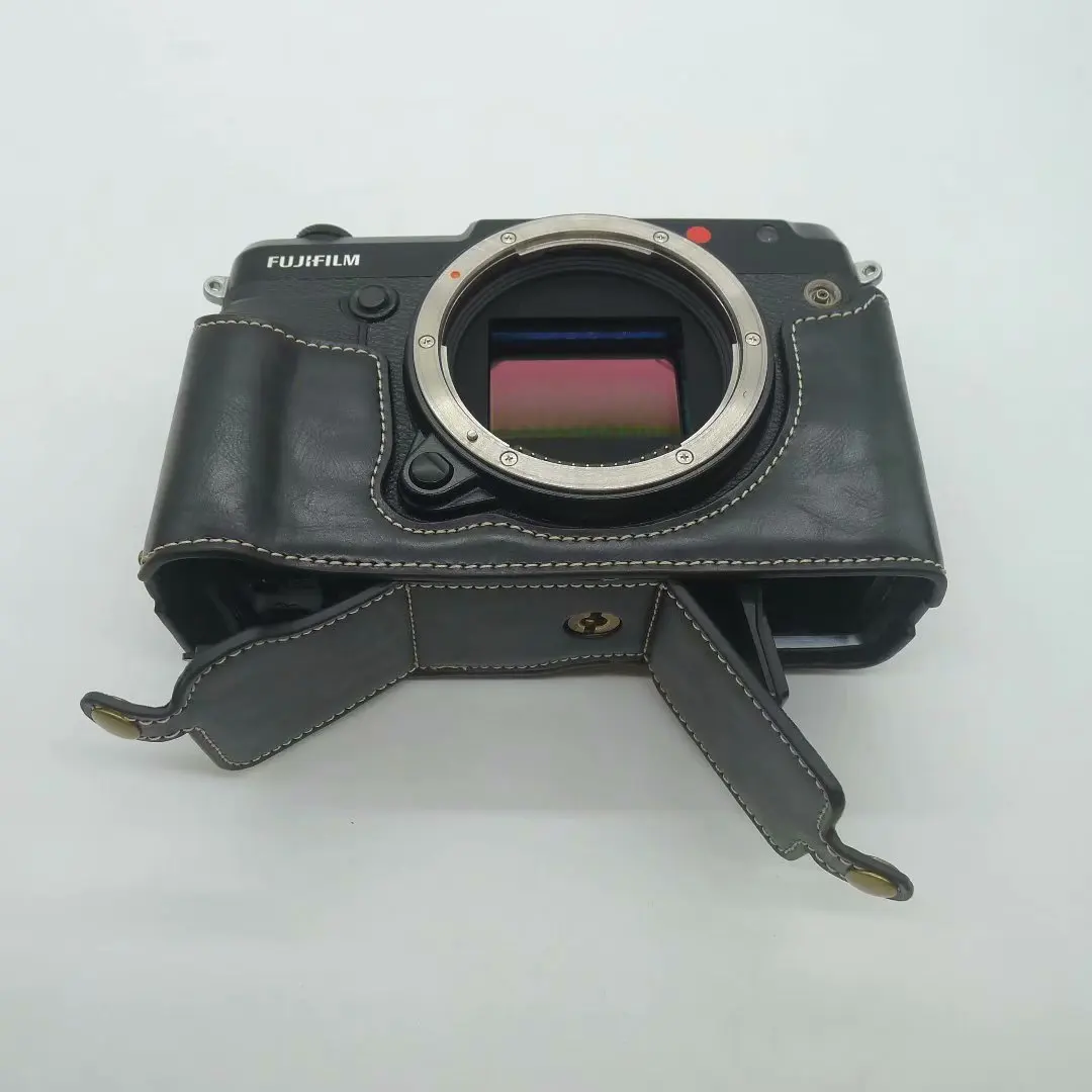 Funda protectora de media carcasa de cuero para Fuji GFX50S GFX50R 50S 50R bolsa para cámara Fuji GFX50S funda protectora