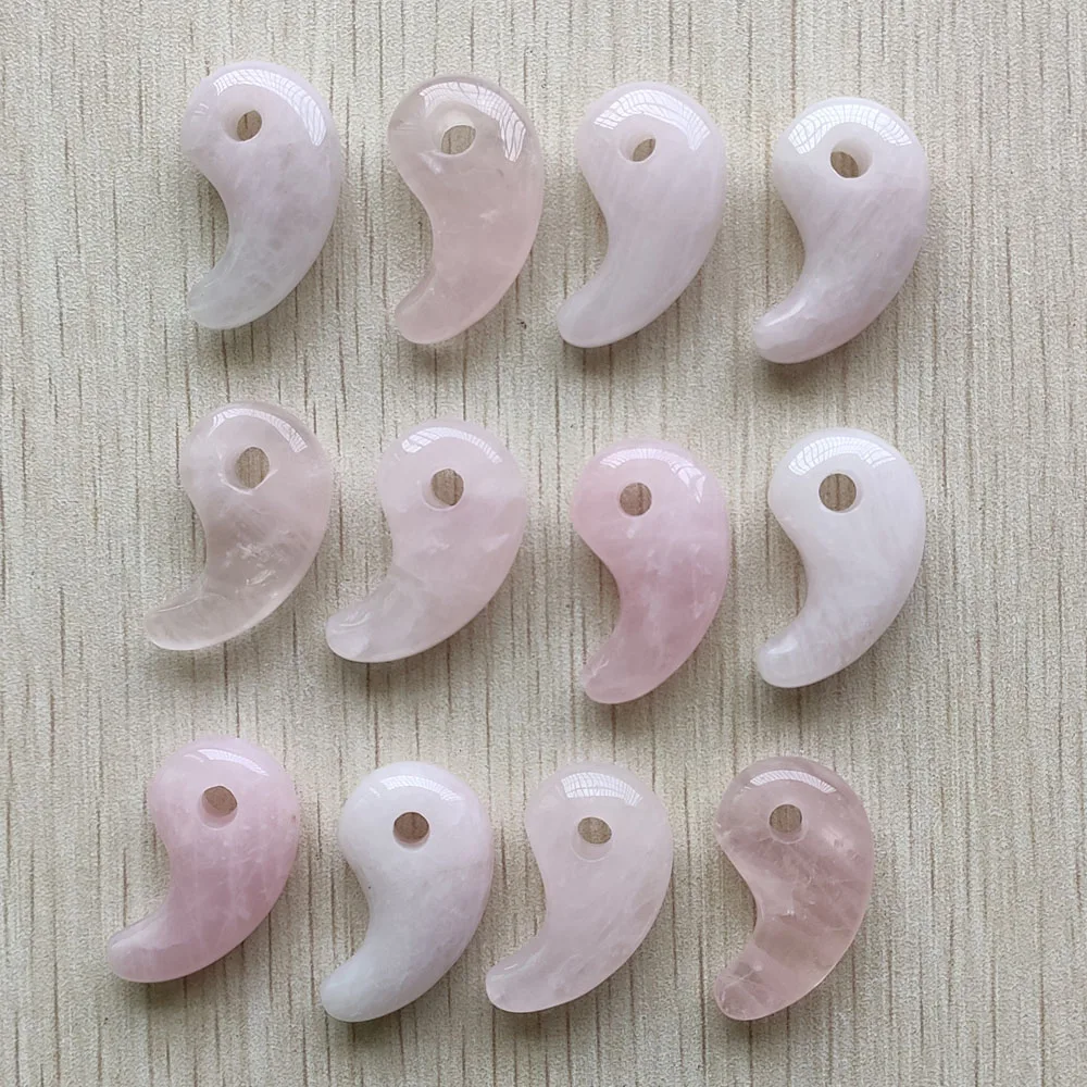 Wholesale 12pcs/lot 2020 New fashion natural stone pink magatama charm pendants  for jewelry accessories marking  free shipping