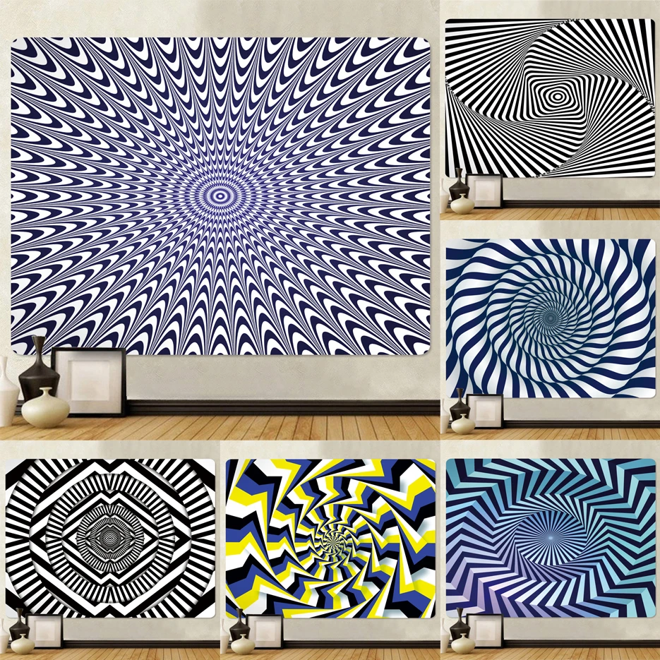 Psychedelic scene eye illusion abstract home decor art tapestry hippie bohemian decor yoga mat sofa blanket sheet