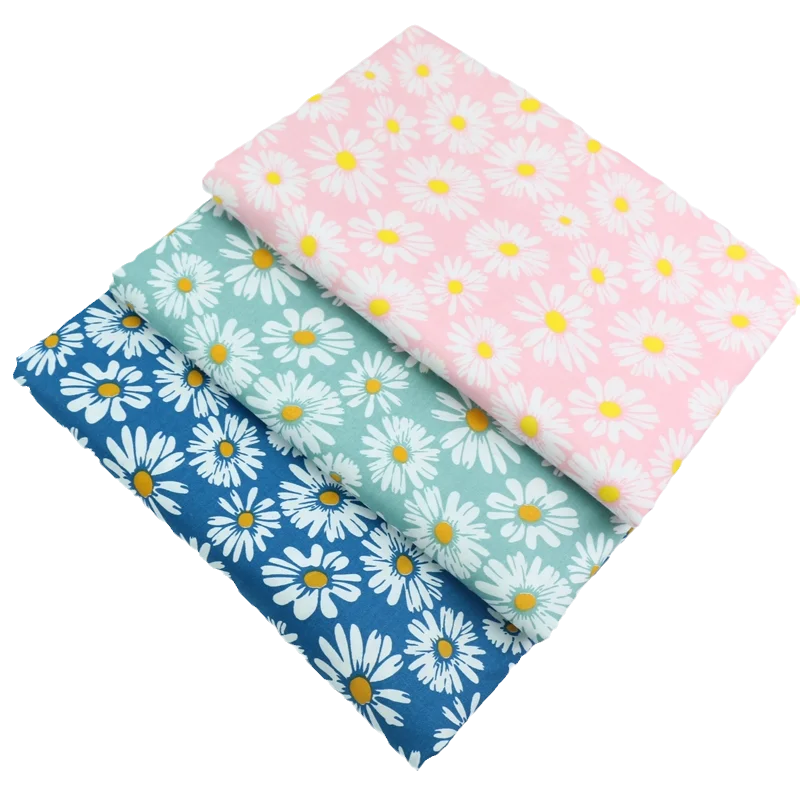 Pastoral SUNFLOWER Small Floral Printed Cloth Cotton Bed Sheet Quilt Cover Pillowcase Four-Piece Summer Pajamas  Fabric