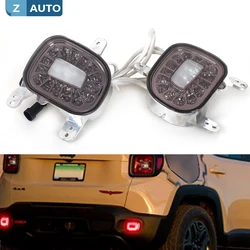 For Jeep Renegade  2015-2019 12V 3W 3D Optic Red LED Rear Bumper Reflectors Rear Fog Tail Lamps Backup Reverse Lights