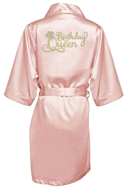 Birthday Girl Squad Kimono Robe Bathrobe Women Silk Birthday Robes Sexy Nightwear Robes Satin Robe Ladies Dressing Gowns