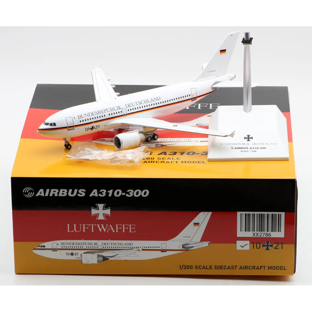 1:200 Alloy Collectible Plane Gift JC Wings XX2786 German Air Force Airbus A310-300 Diecast Aircraft Jet Model 10+21 With Stand