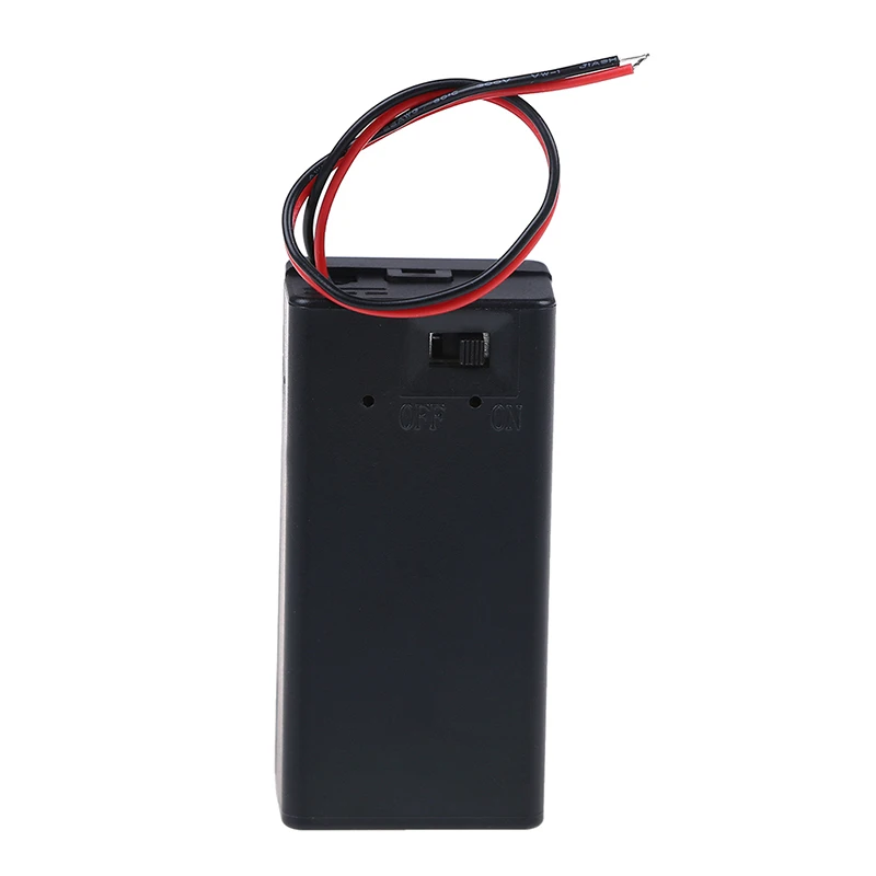 9V Volt PP3 battery holder box dc case w/ wire lead on/off switch cover