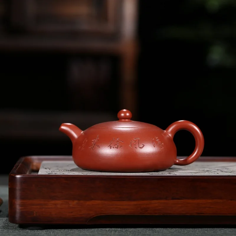 Yixing recommended vivi all hand undressed ore dahongpao and sketch POTS painted suit household kung fu tea set