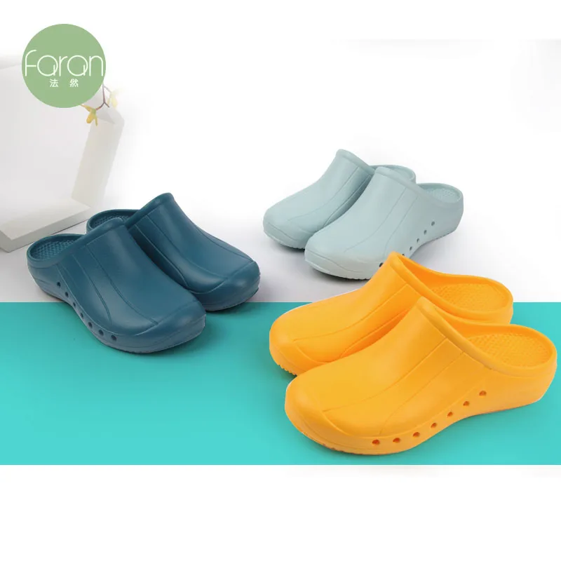 ANNO Soft Doctors Nurses Shoes Anti-slip Protective Clogs Operating Room Lab Slippers Chef Work Flat Clog Hospital Foot Wear