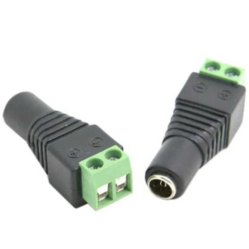 DC Connector Female Male 2.1 * 5.5mm Power Jack Adapter Plug Cable Connector For  LED Strip CCTV Camera