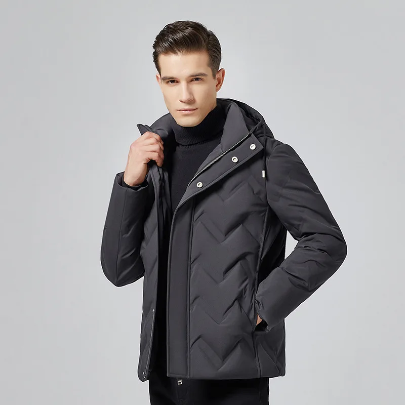 

2019 Brand Winter Down Jacket Men Thick Warm White Duck Down Coat Male Hooded Mens Clothing Casual Fit Outwear Hiver 8801