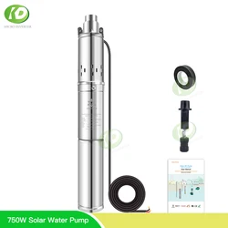 Bomba de agua de pozo sumergible, dispositivo Solar con controlador integrado para ciclo eléctrico, 750W, 400W, 370W, cc 12V, 24V, 48V, 60V