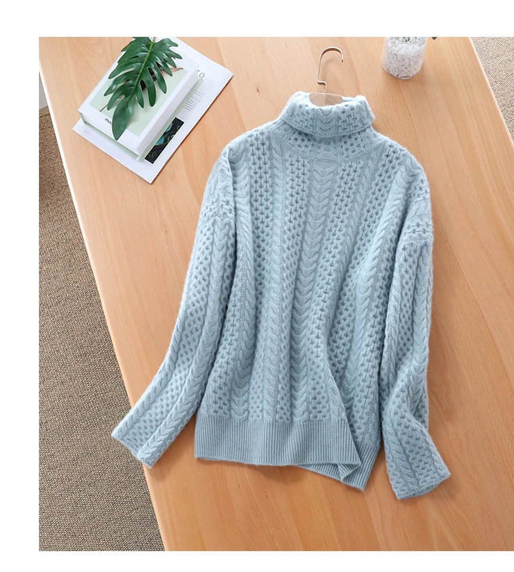 New Cashmere Sweater Women\'s Turtleneck Wool Loose Pullover Fashion Cashmere Warm Knitted Cashmere sweater