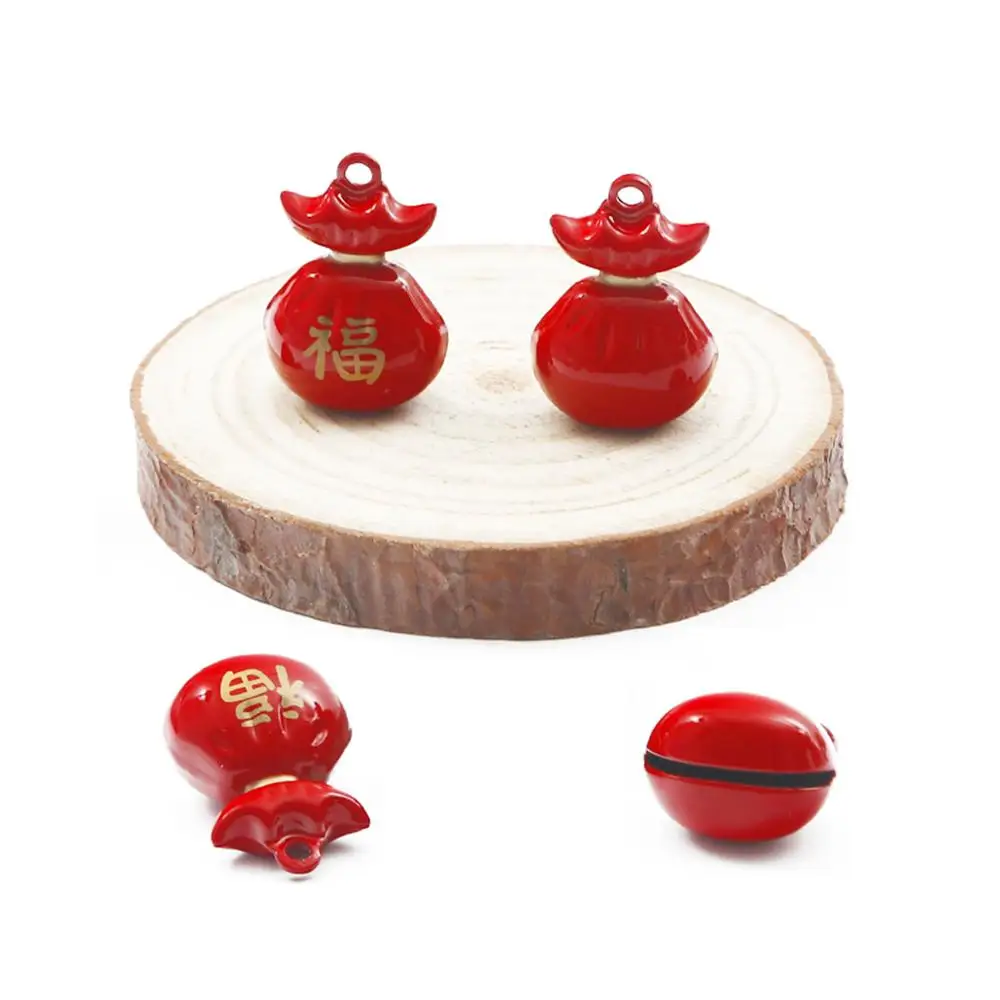 1pc Chinese Style Brass Bell Good Luck Charms DIY Jewelry Cellphone Pendants Bag Hanging Craft Making New Year Christmas Decor