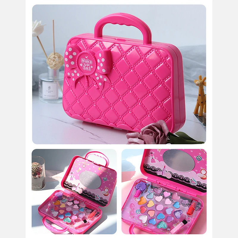 Kids Makeup Set Toys Suitcase Dressing Cosmetics Girls Toys Plastic Beauty Safety Pretend Play Children Girl Makeup Games Gifts