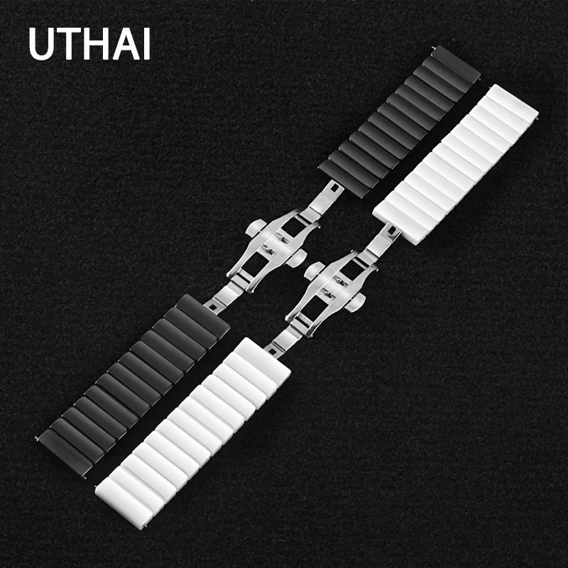 UTHAI C03 Ceramic 20/22 / 24mm watch strap watch band For Samsung watch high quality Ceramic strap For apple watch 1/2/3/4/5/7