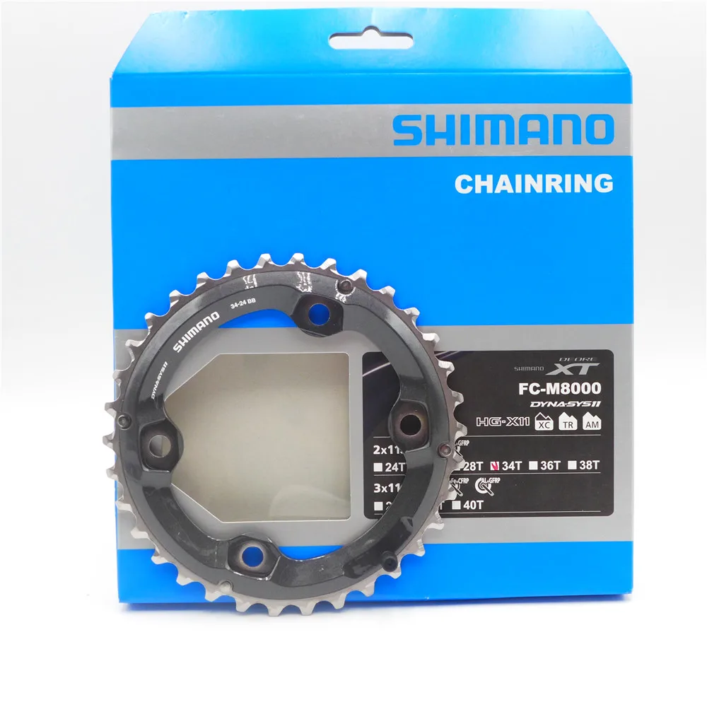 Shimano FC-M8000 22 Speed Crankset Chainring 34T 36T 38T