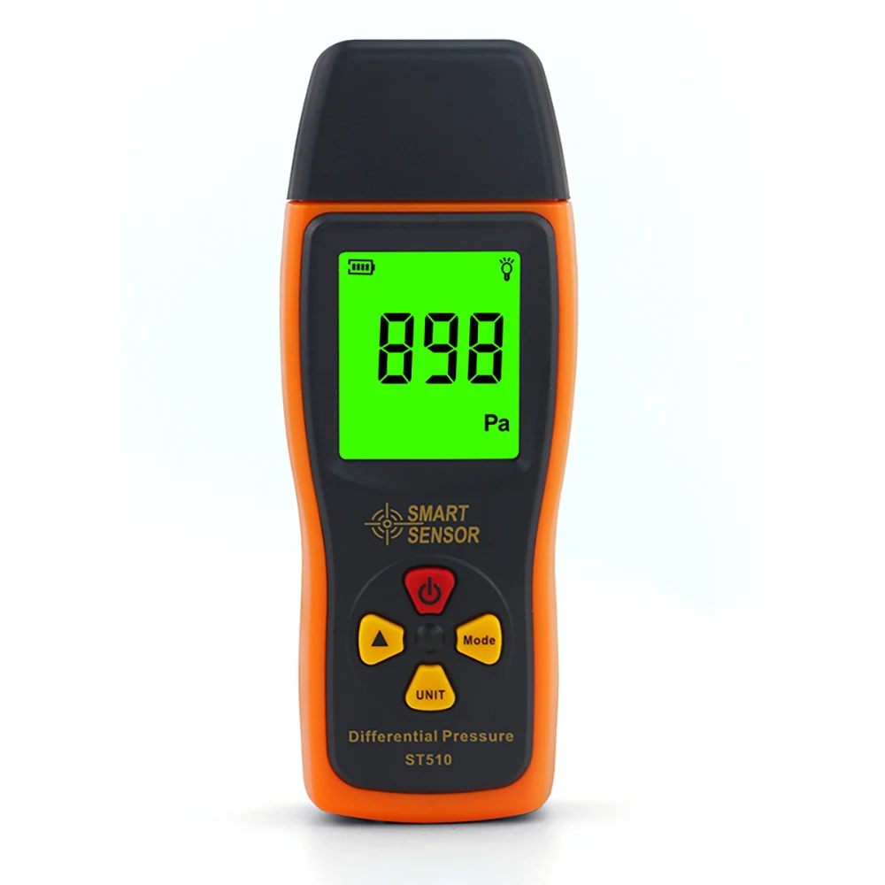 High Precision Digital Dual-port Manometer Meter Differential Air Pressure Gauges Tester 0-100 hPa/0-45.15 in H2O