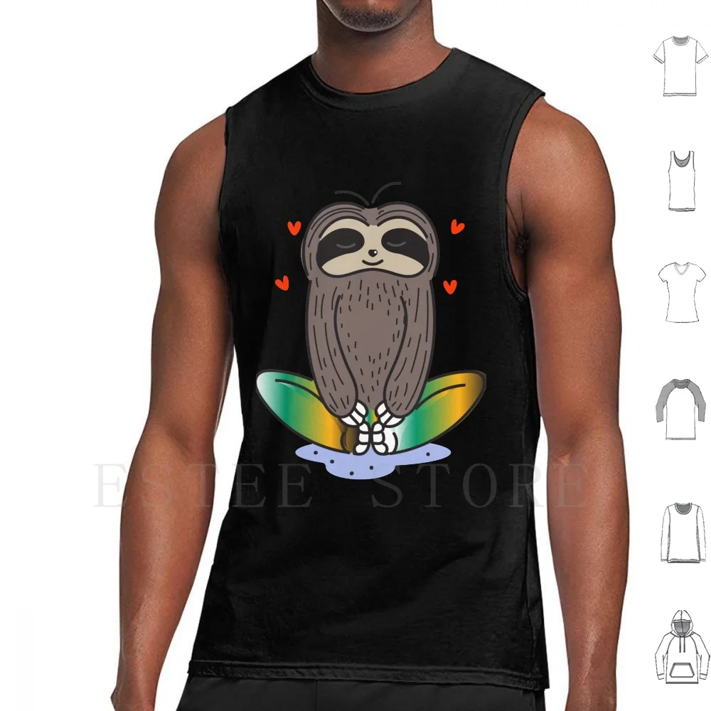 Meditating Sloth Tank Tops Vest Zen Meditate Meditation