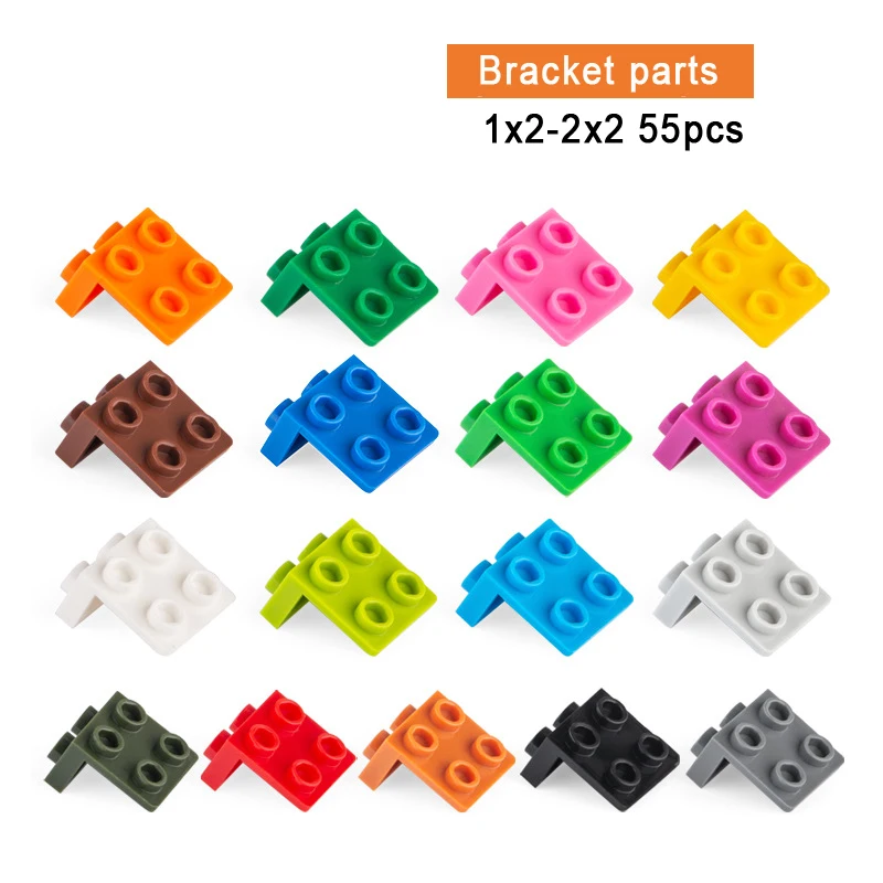 Small Particle 1x2-2x2  Bracket Parts 55pcs Veer Bricks Holder DIY  Classic  Education  Building Blocks  Assembles Particles