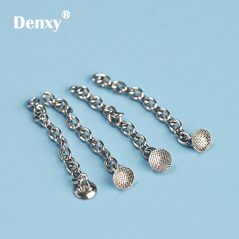 Denxy dental Orthodontic Lingual Button with Chain Dental Lingual Traction Chain Dental Supplies Dentist Use Orthodontic Bracket