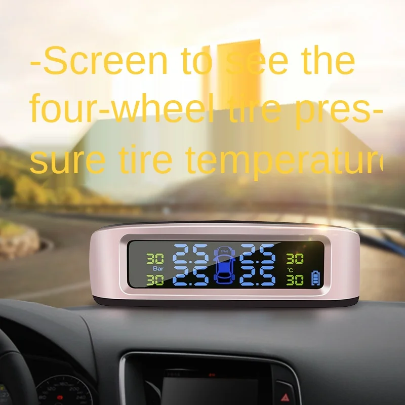 Tire Pressure Monitoring Car Wireless Built-in External Solar TPMS Car Tire Detector Digital Display Tire Pressure Monitor