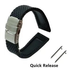 Quick Release Silicone Rubber Watchband 18mm 20mm 22mm 24mm for Jacques Lemans Strap Wrist Belt Bracelet