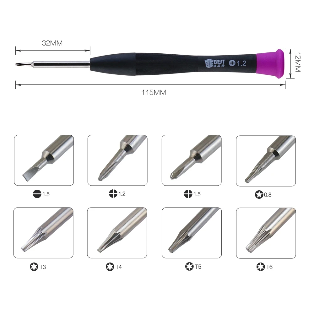 8 w 1 zestaw wkrętaków precyzyjnych P5 Pentalobe 1.5 płaskie 1.5 krzyż 0.6 Y wskazówka dla MacBook telefon komórkowy MP3 otwarcie naprawa narzędzia