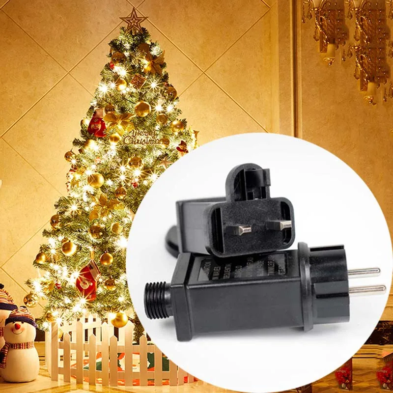 IP44 31V 6W EU Power Plug Waterproof LED Light Controller Power Adapter Christmas Light String Dimmer 8 Mode Always On/Flashing