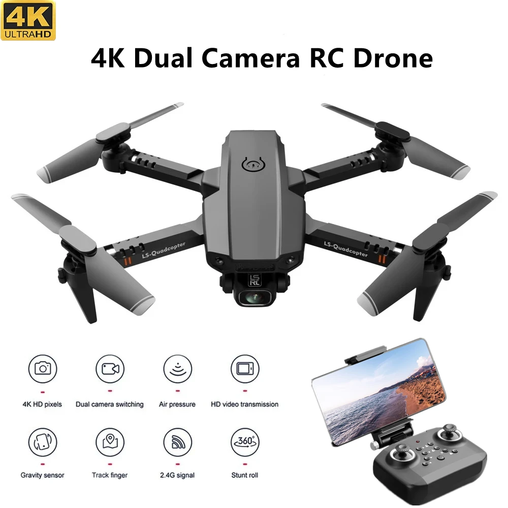 Intelligent Return 4K Dual Camera WIFI FPV RC Drone 2.4G 360° Roll Air Pressure Gravity Sensor Mini Remote Control Quadcopter