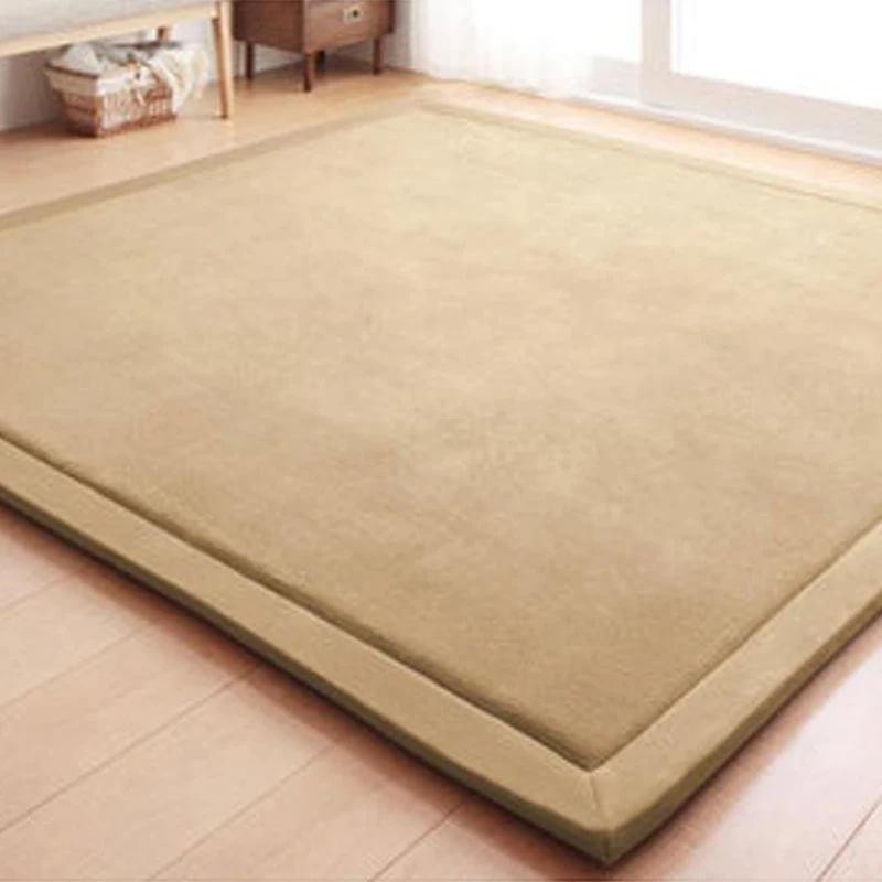 Thicken Coral Fleece Velvet Tatami Mats Large Carpets Thickened Bedroom Carpet Children Climbed Playmat Home bedroom mattresses