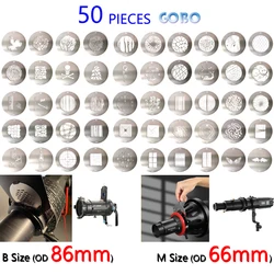 50PCS B SIZE & M Size 66mm Diameter 86mm 100 Pattern Photography Large GOBO Stainless Steel Mask SA-P OT1 SportLight PJ-BM-19/36