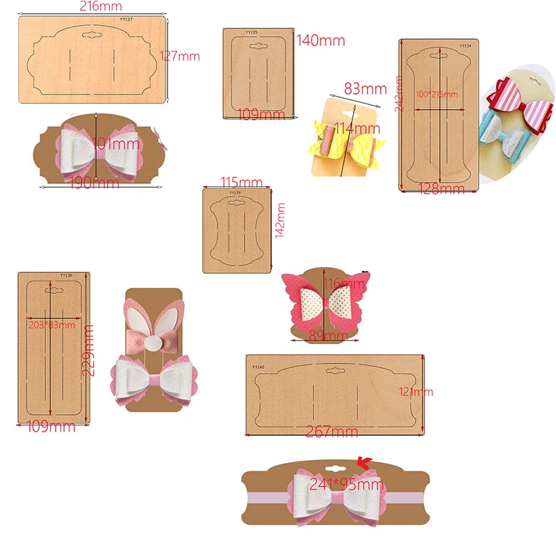 

Bundled hairband hairpin cutting Wooden die-cutting clipboard craft knife molds are compatible with most manual die-cutting