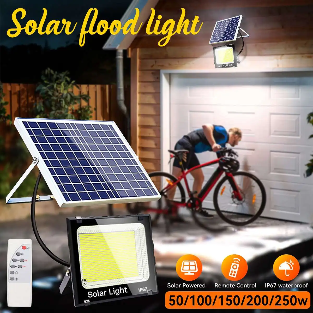 

250W 2350 LED Solar Light Outdoor Remote Control Waterproof For Garden Street Landscape Spotlight Wall Solar Powered Flood Lamp