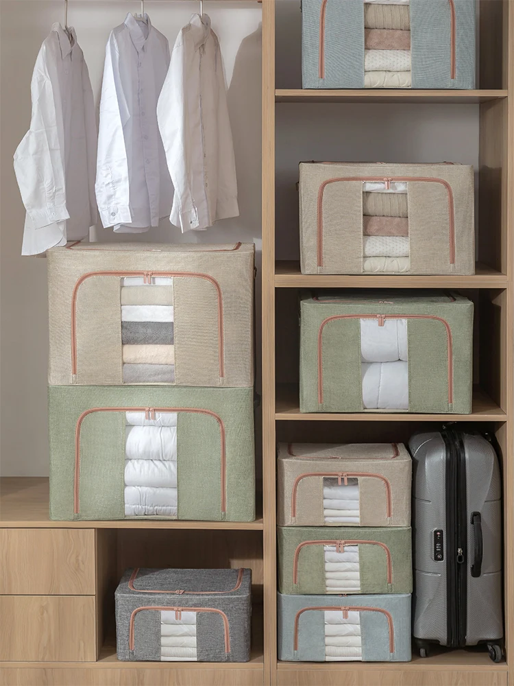 Clothes storage box, household wardrobe, clothing storage box, extra large fabric quilt dormitory storage box, foldable