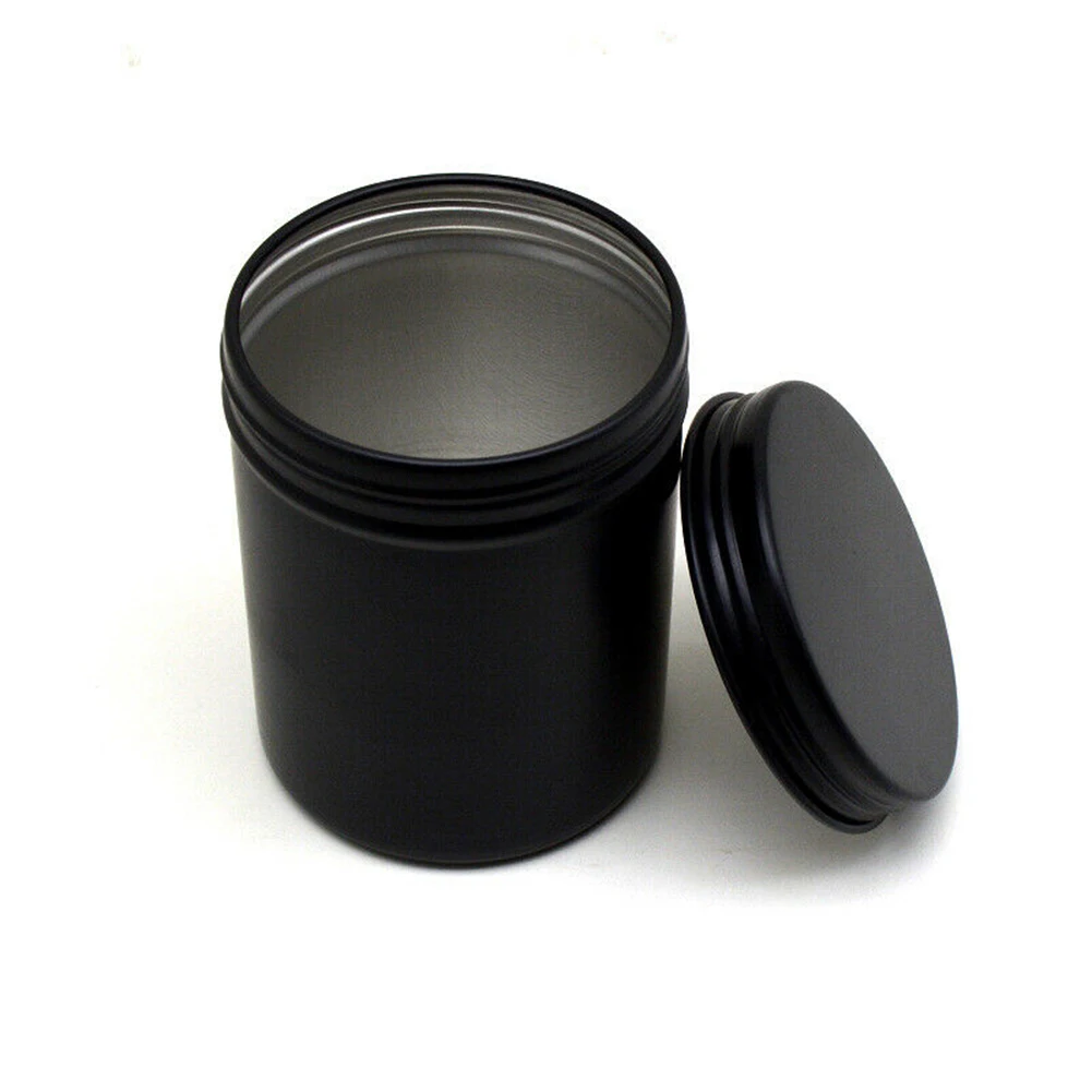 DIY Black Metal Candle Tins 10 Piece 200ml Round Containers with Lids Tea Packaging Tin Box Food Grade