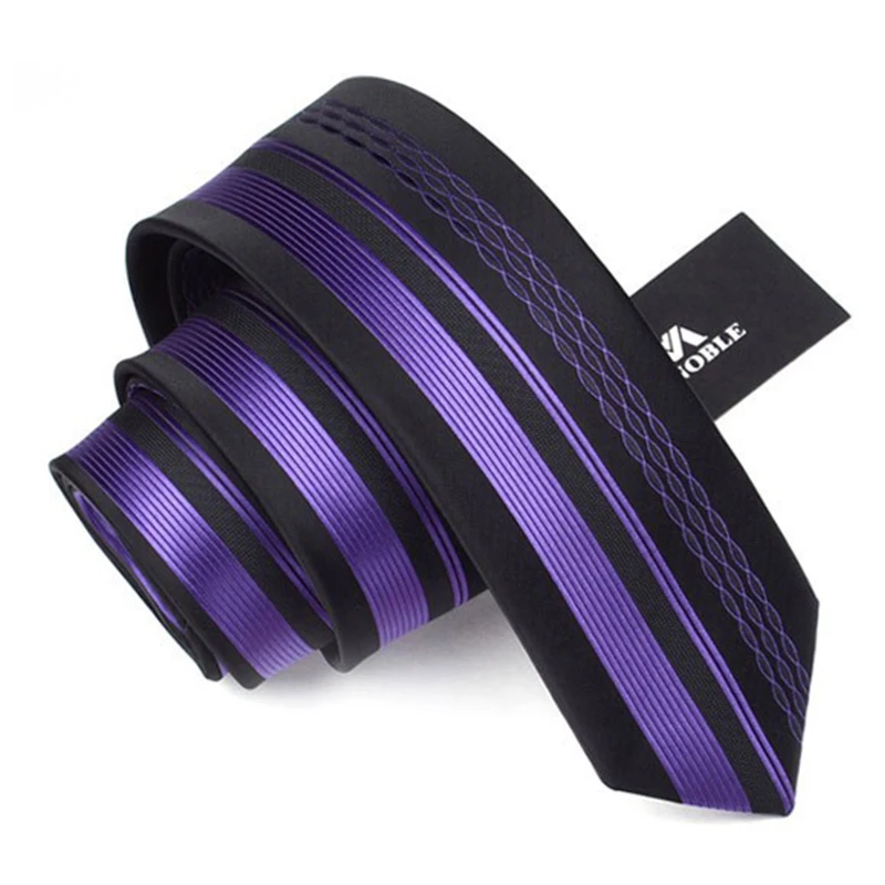 Top Quality Ties For Men 6cm Slim Necktie Fashion Marriage Skinny Narrow Luxury Brand Stripe Black Bestselling Male Gift