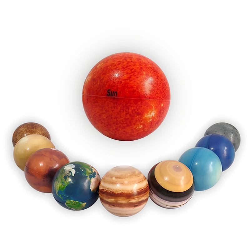 Children Eight Planets Bouncy Ball Montessori Toys Moon Solar System Education Science Learning Sensory Game Toys Teaching Aids