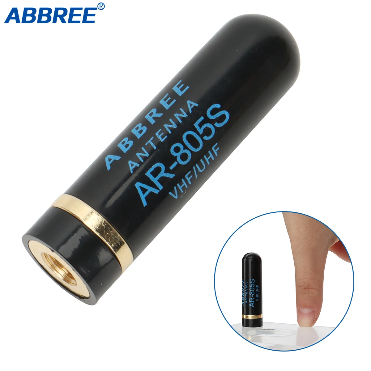 ABBREE AR-805S SMA Male Mini Antenna Dual Band UHF VHF High Gain Antenna For KG-UV6D/UV8D VX-3R VX-5R RT3S Baofeng UV-15R UV3R