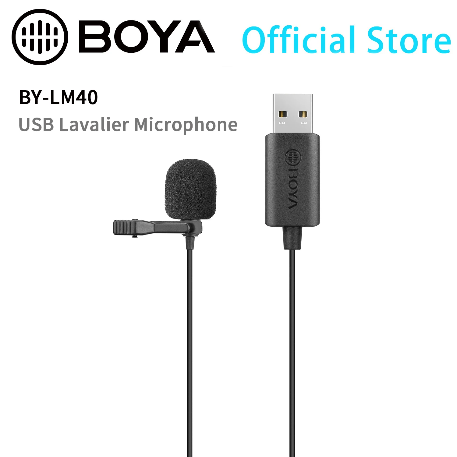 

BOYA BY-LM40 4m Lavalier USB Microphone for PC Computer Live Streaming Youtube Recording Blogger Jounalism Lapel Microphone