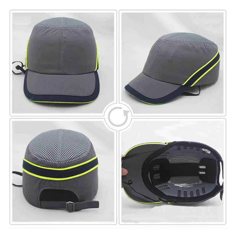 New Work Safety Bump Cap Hard Inner Shell Protective Helmet Baseball Hat Style For Work Factory Shop Carrying Head Protection