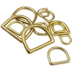 2 Pcs Solid Brass D Rings (13-45mm) Inner Width Nonwelded Loops For Straps Bags Purses Belts Leather Craft Accessories