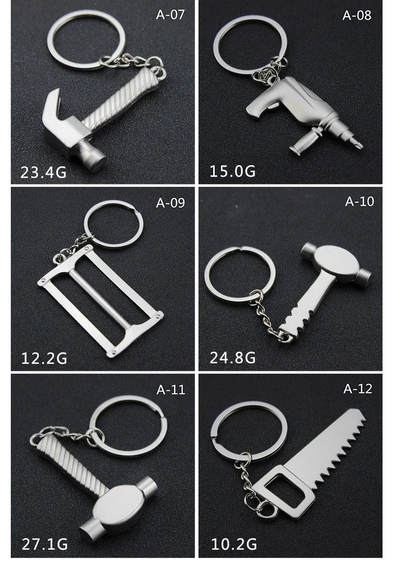 Dad Gift Pliers Spanner Hammer Saw Axe Wrench Drill Scissors Mini Caliper Tools Keychains Small Vernier Caliper Key Chains